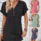 💎 -50% AUF DAS DAME KLEID MIT KNÖPFEN ! 💎 V-Ausschnitt, Rollärmel & 5 Einfarbige Farben ✨