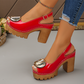 💎 -50% AUF ELEGANTE PEEP-TOE-SANDALEN! 💎 9,5cm Blockabsatz, Verstellbare Schnalle & Rutschfeste Sohle für Stil✨