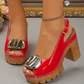 💎 -50% AUF ELEGANTE PEEP-TOE-SANDALEN! 💎 9,5cm Blockabsatz, Verstellbare Schnalle & Rutschfeste Sohle für Stil✨
