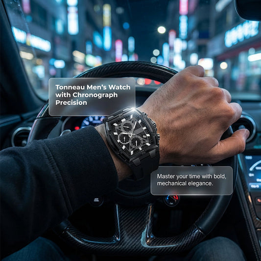 💎 -50% auf Moderne Fassförmige Gehäuseuhr für Männer！💎 Schweißresistentes Silikon, Multifunktionales Zifferblatt & Hervorragende Nachtsicht für Stil und Funktional