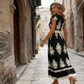 💎 -50% AUF DAS MAXIKLEID! 💎 V-Ausschnitt, Barockmuster & Fließender Stoff für Eleganz ✨