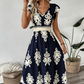 💎 -50% AUF DAS MAXIKLEID! 💎 V-Ausschnitt, Barockmuster & Fließender Stoff für Eleganz ✨