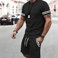 👕 LIMITED-TIME 50% RABATT! 🏃‍♂️ 2-Teiliges Set für Herren – Gestreiftes T-Shirt & Shorts, Atmungsaktiv ✨