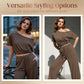 🌟 50% RABATT ! 2-teiliges Set für Damen – Asymmetrisches Off-Shoulder-Top & Weite Hose | Bequem & Stilvoll 💃