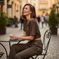 🌟 50% RABATT ! 2-teiliges Set für Damen – Asymmetrisches Off-Shoulder-Top & Weite Hose | Bequem & Stilvoll 💃