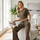 🌟 50% RABATT ! 2-teiliges Set für Damen – Asymmetrisches Off-Shoulder-Top & Weite Hose | Bequem & Stilvoll 💃