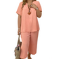 💎 -50% AUF DAMEN-CASUAL-SET ! 💎 Kurzarm-Oberteil & Weitbein-Hose, Lässige Passform & Atmungsaktiver Stoff ✨