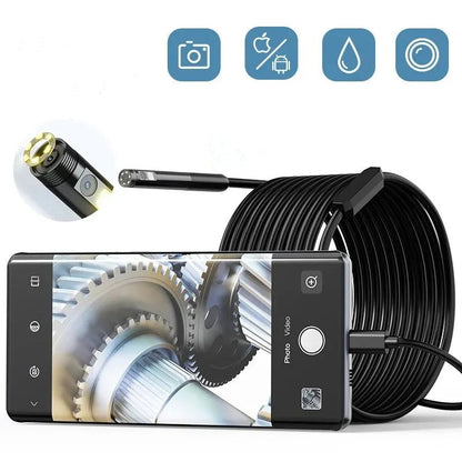 📢📢50% OFF !! ⏰ ✨ Waterproof Borescope Camera – Adjustable Light, USB-C, HD Imaging 💡