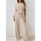 👚 LIMITED-TIME 50% RABATT! ✨ Damen Rippstrick Zweiteiler – Lockerer Schnitt, Weite Hose, Weicher Stoff ✨