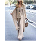 🧥👚 Zeitlich begrenzt: 50% RABATT! 3-teiliges, lockeres Damen-Loungewear-Set – V-Ausschnitt Top, Fließhose & Strickjacke für perfekten Komfort 🍂