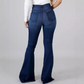 👖 50% RABATT JETZT! Damen-Jeans Hohe Taille mit Löchern & Flare – Stretch-Denim, Schmeichelhafte Sanduhr-Silhouette ✨
