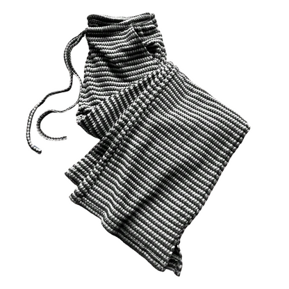 👖 LIMITED-TIME 50% RABATT! ✨ Gestreifte Damenhose – Weites Bein, Hohe Taille, Kordelzug, Relaxed Fit ✨