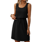 👗 50% RABATT ! ✨ Ärmelloses Damen-Kleid in Waffelpiqué – Mit Taillen-Kordelzug & Innenfutter ✨