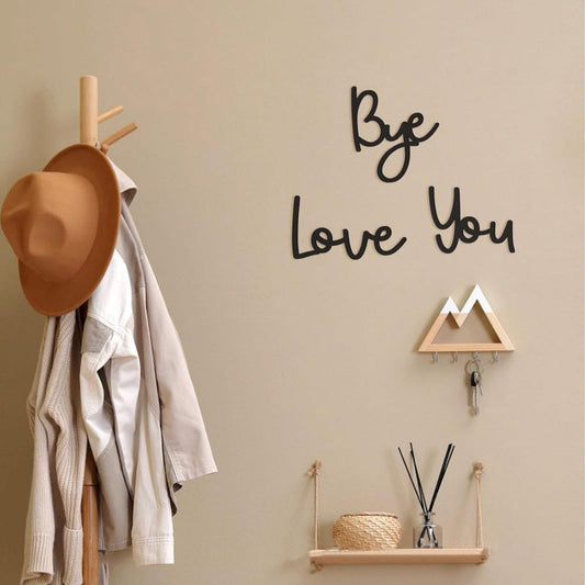 🖼️ 50% RABATT ! ✨ Boho-Wanddekor Holzschild – Mit „LOVE YOU“ & „BYE“ – Stilvolle Wohnzimmer-Deko 🏡