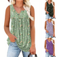 👕 LIMITIERTES ANGEBOT: 50% RABATT! ☀️ Ärmelloses Damen-Top – Mit Print, Knopfleiste & Leichtem Stoff ✨