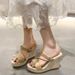 👡 LIMITIERT: 50% RABATT! 🔥 Damen Keil-Sandalen mit 10 cm Absatz & Wechselbaren Riemen – Peep-Toe, Stabile Plattform für Komfort ☀️