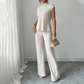 👗 LIMITIERTES ANGEBOT: 50% RABATT! 🍂 2-teiliges Set – Ärmelloses Oberteil mit Stehkragen & Weite Hose ✨