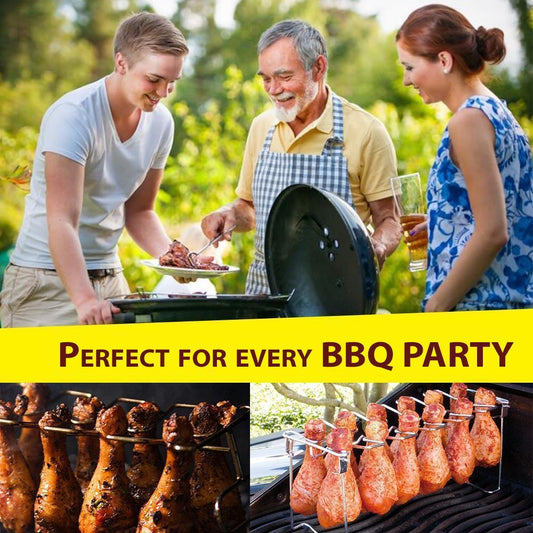 🍗 LIMITIERTES ANGEBOT 50% RABATT! ✨ Bratrost für Hähnchenkeulen – 14 Fächer, Edelstahl, Klappbar 🔥