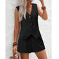 👗 LIMITIERTES ANGEBOT: 50% RABATT! ✨ Damen-Zweiteiler (Weste & Shorts) – Figurbetont, V-Ausschnitt, Atmungsaktives Material & Vielseitig 🩳