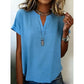 👕✨ 50% RABATT! Lässiges Kurzarm-Top mit V-Ausschnitt für Damen – Leicht, schmeichelhaft & vielseitig für Alltag & Sommer ☀️