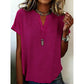 👕✨ 50% RABATT! Lässiges Kurzarm-Top mit V-Ausschnitt für Damen – Leicht, schmeichelhaft & vielseitig für Alltag & Sommer ☀️