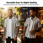 👔 LIMITED-TIME 50% RABATT! ✨ Retro-Geo-Strick-Shirt für Herren – Kurzarm, Atmungsaktiv, Kontrastkragen 🍂
