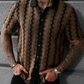 👔 LIMITED-TIME 50% RABATT! ✨ Retro-Geo-Strick-Shirt für Herren – Kurzarm, Atmungsaktiv, Kontrastkragen 🍂