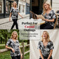 👕 BEFRISTET 50% RABATT! ✨ Tie-Dye-T-Shirt für Damen – V-Ausschnitt, Schnürung, 4 Farben 🌼