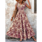 🌞 LIMITED-TIME 50% RABATT! ✨ Maxikleid Damen – Leicht, V-Ausschnitt, Blumenmuster, Baumwolle ✨