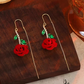 🌹 LIMITED-TIME 50% RABATT! ✨ Rote Rosen-Ohrstecker mit Kristallstiel – Threader-Design, Mikro-Intarsie, Elegant 🍃