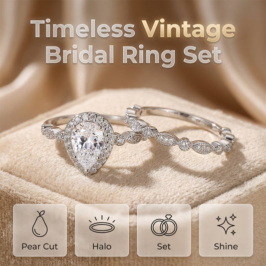 💍 LIMITED-TIME 50% RABATT! ✨ Verlobungsring-Set mit Birnen-Schliff – Vintage, Zirkon, Stapelbar 👑