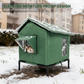 📢📢50% OFF !!⏰ 🐈 All-Weather Elevated Outdoor Cat House – Waterproof Oxford Cloth, Thermal Aluminum Lining & Foldable Design 🌧️