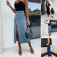 👖 LIMITED-TIME 50% RABATT! ✨ Denim-Bodycon-Rock – Knopfleiste, Schlitz, Figurbetont ✨