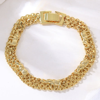 📿 LIMITED-TIME 50% RABATT! ✨ Bohème Armband – Böser Blick, Elefant, Gold, Verstellbar 🐘