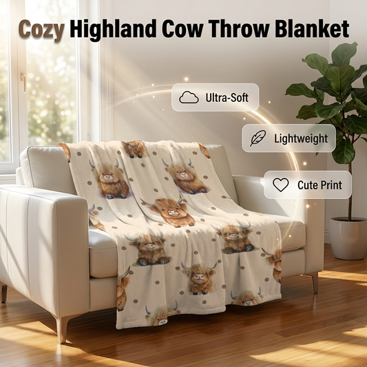 📢📢50% OFF !!⏰🐮Ultra-Soft Printed Flannel Throw Blanket