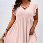📢📢Limitiertes Angebot – 50 % Rabatt !! ⏰Damenkleid mit V-Ausschnitt und Rüschenbesatz