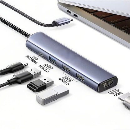 🔌 LIMITED-TIME 50% RABATT! ✨ 5-in-1 USB-C Hub – HDMI 4K, 100W PD, USB 3.0, Tragbar ⚡