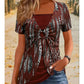👕 LIMITED-TIME 50% RABATT! ✨ Retro Leoparden-Top – Eckiger Ausschnitt, 2-teilig Look ✨