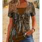 👕 LIMITED-TIME 50% RABATT! ✨ Retro Leoparden-Top – Eckiger Ausschnitt, 2-teilig Look ✨
