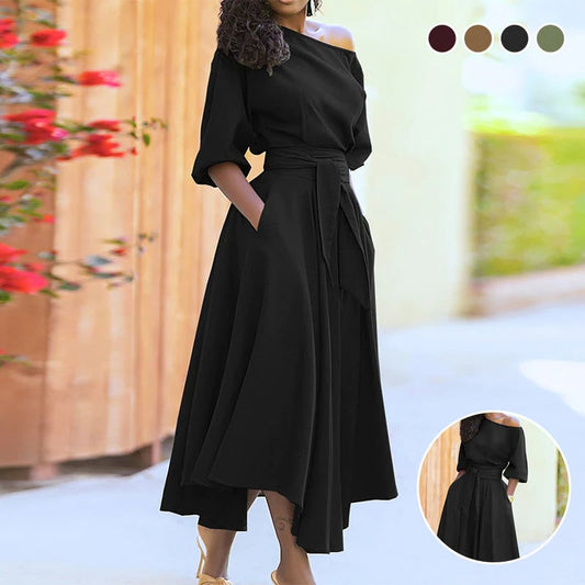 👗 LIMITED-TIME 50% RABATT! ✨ Elegantes Einfarbiges Kleid – Vielseitig, Büro, Feier ✨