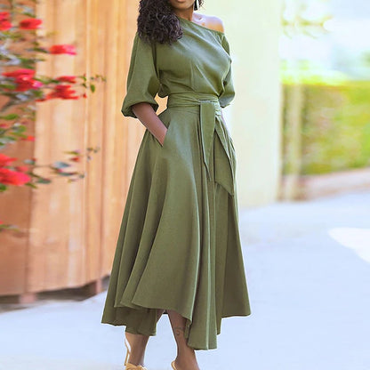 👗 LIMITED-TIME 50% RABATT! ✨ Elegantes Einfarbiges Kleid – Vielseitig, Büro, Feier ✨