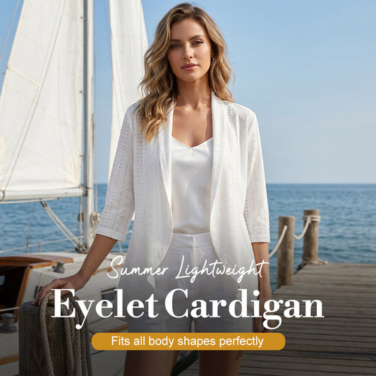 🧥 LIMITIERTE ZEIT: 50% RABATT! ✨ Leichter Lochmuster-Cardigan – Atmungsaktiv, Offen, Sommer-Stil 🌊