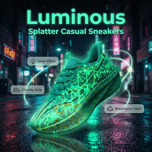 👟 LIMITED-TIME 50% RABATT! ✨ Lichtempfindliche Sneaker – Leuchtend, Spritzmuster, Rückprall ✨
