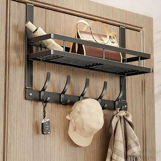 🚪 LIMITIERTES ANGEBOT 50% RABATT! ✨ Über-Tür-Haken mit Korb – Werkzeuglos, Robust, Stauraum 🌿