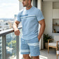 ⏰ 50 % RABATT – Nur für kurze Zeit 👕Herren-T-Shirt & Shorts 2-teiliges Set