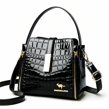 👜 LIMITIERTES ANGEBOT 50% RABATT! ✨ Glänzende Krokotaschen-Damentasche – Elegant, Strukturiert, Vielseitig 💼