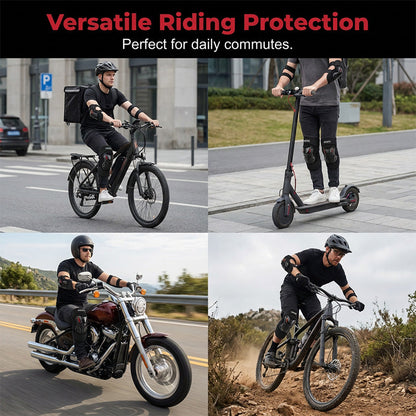 📢📢50% OFF !! ⏰✨ Motorcycle Knee & Elbow Guard Set – Hard Shell, Articulated, Adjustable 🏍️