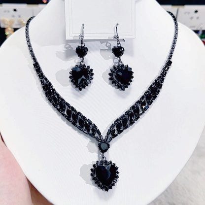 💎Last Day 50% OFF✨ Sparkling Heart Jewelry Set –Including Necklace & Earrings, Elegant, Lightweight 💖