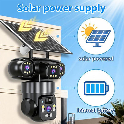 ☀️JETZT 70 % RABATT!🔥Solarbetriebene Mehrwinkel-Überwachungskamera📹