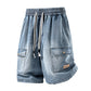 🩳 NUR FÜR BEGRENZTE ZEIT 50 % RABATT! ✨ Lässige Jeansshorts für Herren – Cargotaschen, Kordelzug, High-Street-Style 🏙️